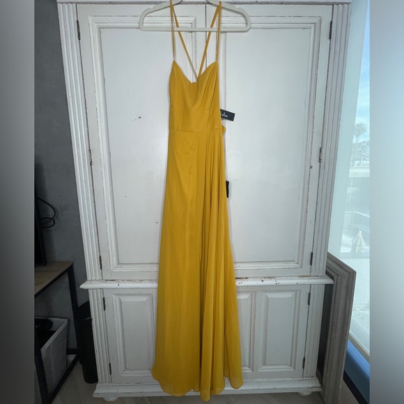 Lulu’s Dreamy Romance Mustard Yellow Backless Maxi Dress - Picture 6 of 7